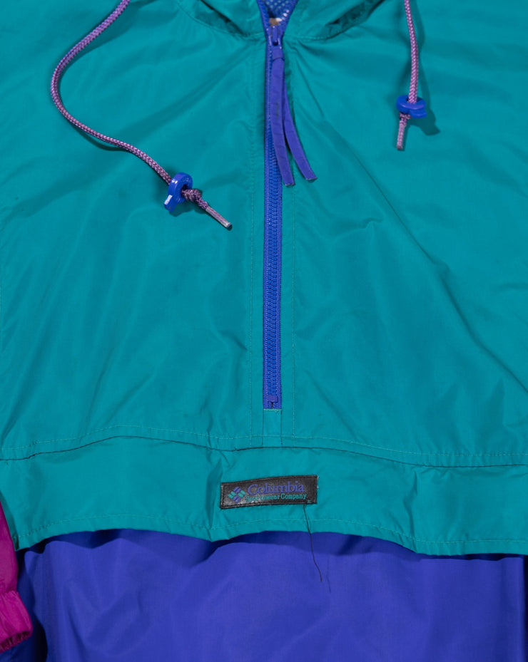 Vintage 90s Columbia Color Block Pullover Hoodie Jacket