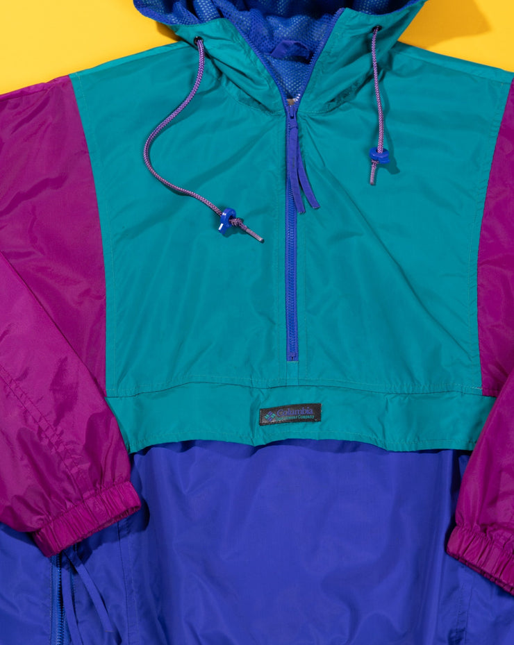 Vintage 90s Columbia Color Block Pullover Hoodie Jacket