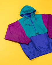 Vintage 90s Columbia Color Block Pullover Hoodie Jacket