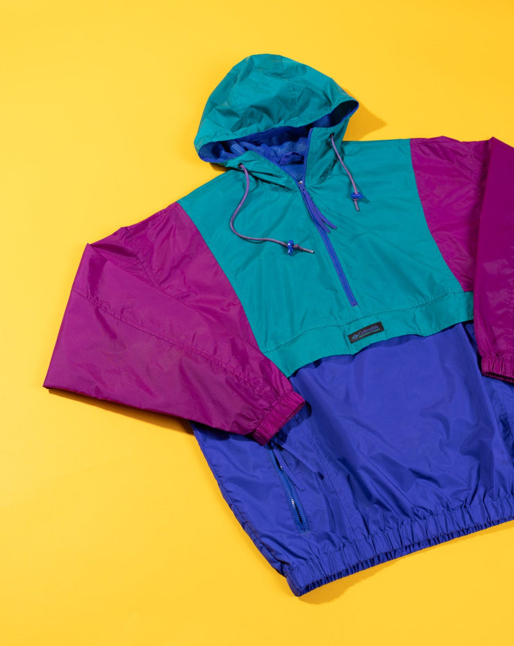 Vintage 90s Columbia Color Block Pullover Hoodie Jacket