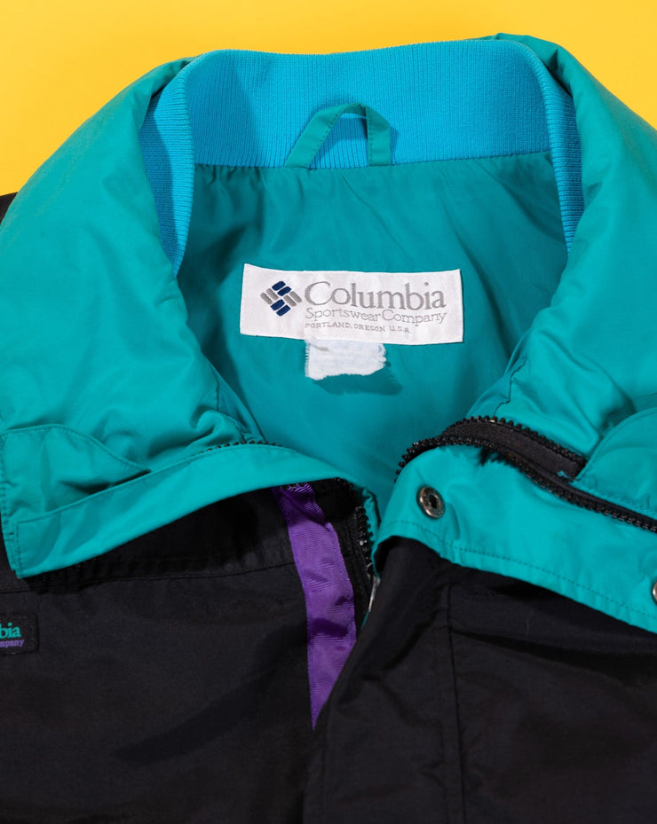 Vintage 90s Columbia Jacket (Teal/Purple/ Black)