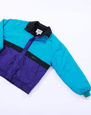 Vintage 90s Spalding Color Block Puffer Jacket (Blue/Purple)