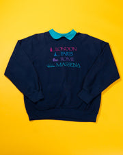 Vintage 1988 London Paris Rome Massena Crewneck Sweater