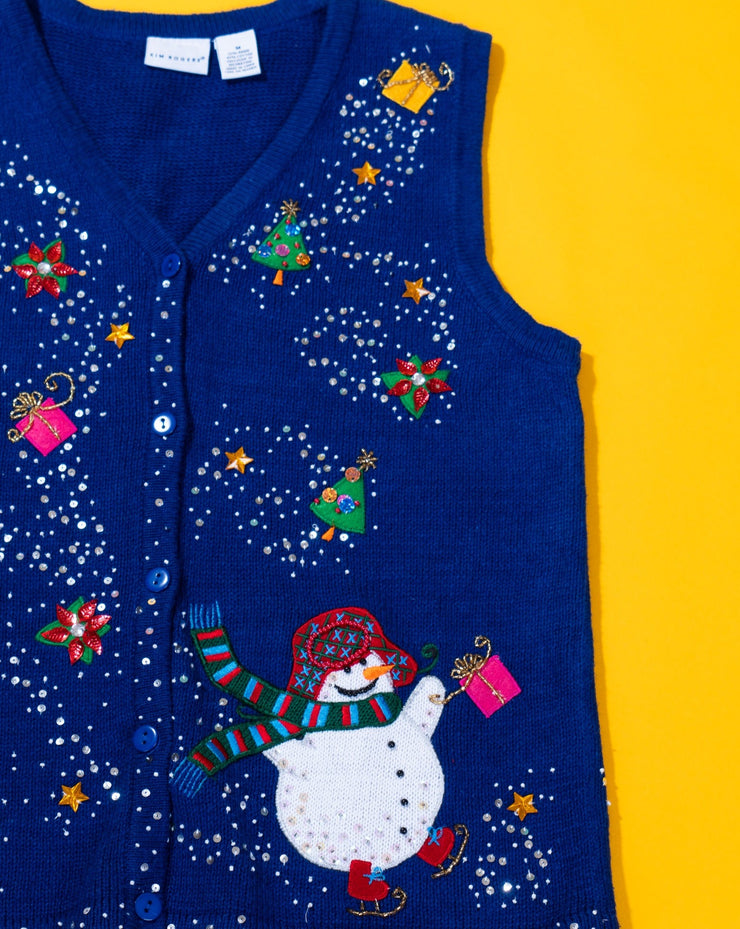 Vintage 90s Kim Rogers Christmas Sweater Vest