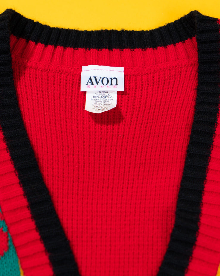 Vintage 90s Avon Style Christmas Sweater Vest