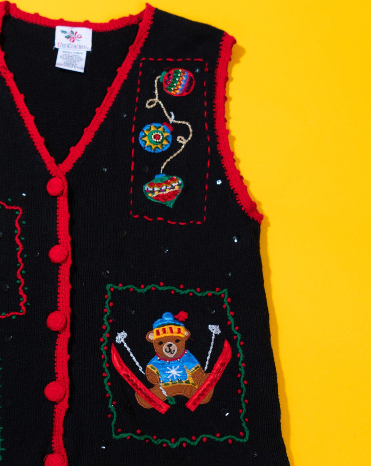 Vintage 90s Nutcracker Christmas Sweater Vest