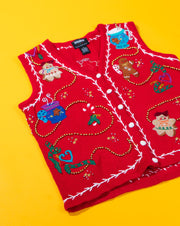 Vintage 90s Designers Originals Studio Joy Gingerbread Sweater Vest