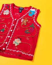 Vintage 90s Designers Originals Studio Joy Gingerbread Sweater Vest