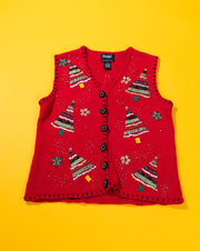 Vintage 90s Designers Originals Studio Joy Christmas Tree Sweater Vest