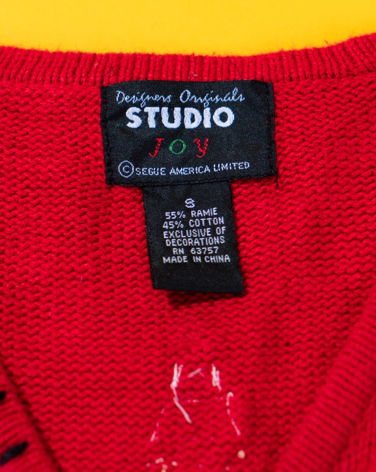 Vintage 90s Designers Originals Studio Joy Christmas Tree Sweater Vest