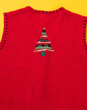 Vintage 90s Designers Originals Studio Joy Christmas Tree Sweater Vest