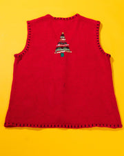 Vintage 90s Designers Originals Studio Joy Christmas Tree Sweater Vest