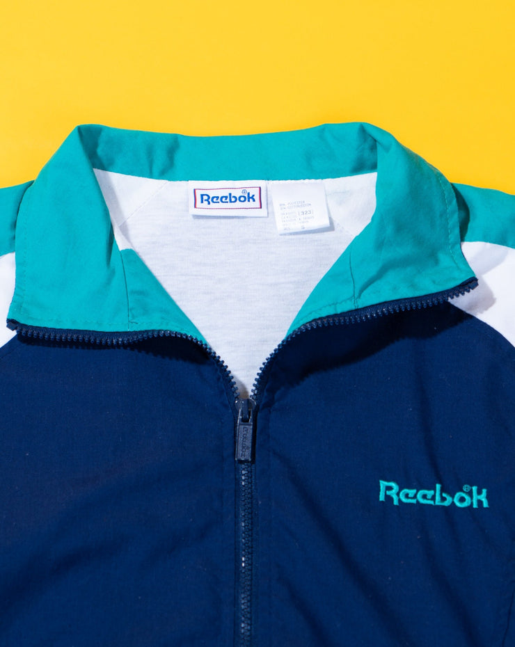 Vintage 80s/90s Reebok Windbreaker (blue/white/teal)