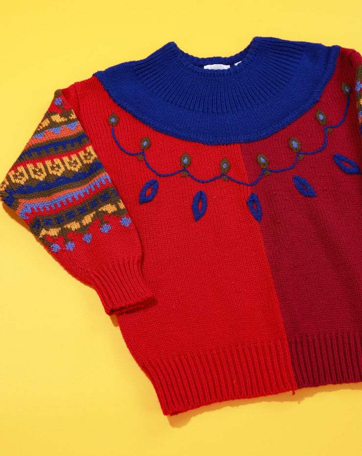 Vintage 80s Leslie Fay Sportswear Retro Festive Sweater