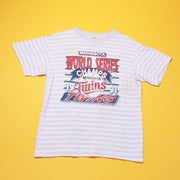 Vintage 1991 Minnesota Twins World Series Champs Striped T-shirt