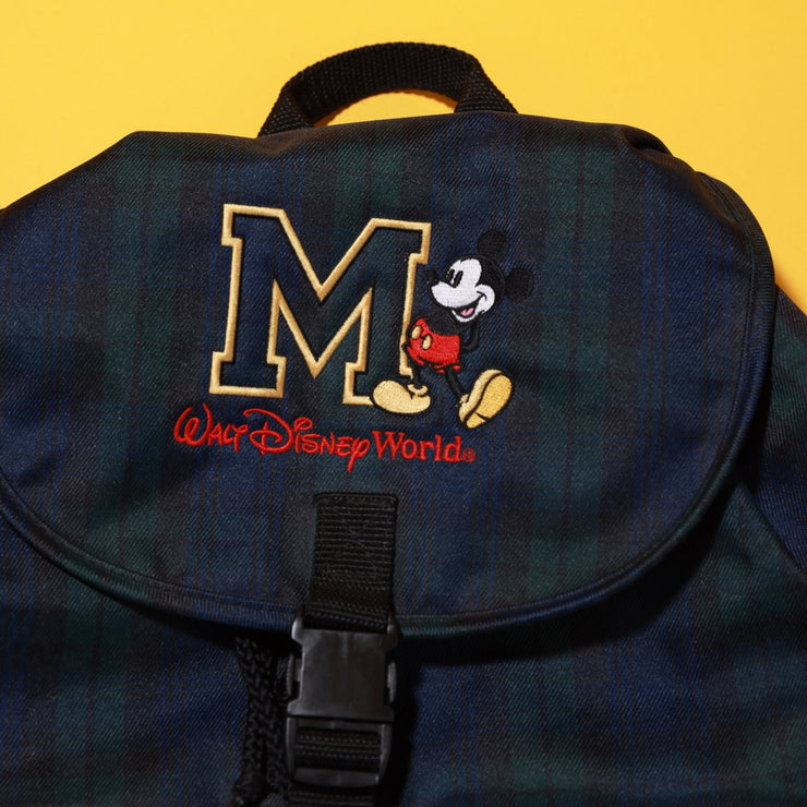Vintage 90s Mickey Mouse Walt Disney World Plaid Backpack