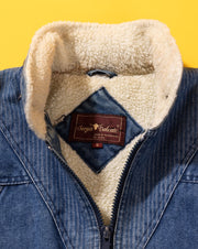 Vintage 80s Sergio Valente Denim Fleece Jacket