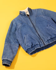 Vintage 80s Sergio Valente Denim Fleece Jacket