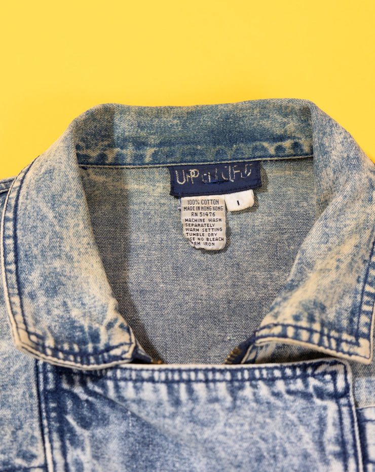 Vintage 80s Upper Class Acid Wash Denim Jacket