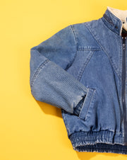 Vintage 80s Sergio Valente Denim Fleece Jacket