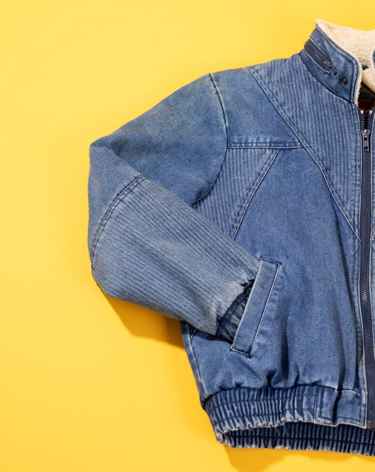 Vintage 80s Sergio Valente Denim Fleece Jacket