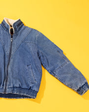 Vintage 80s Sergio Valente Denim Fleece Jacket