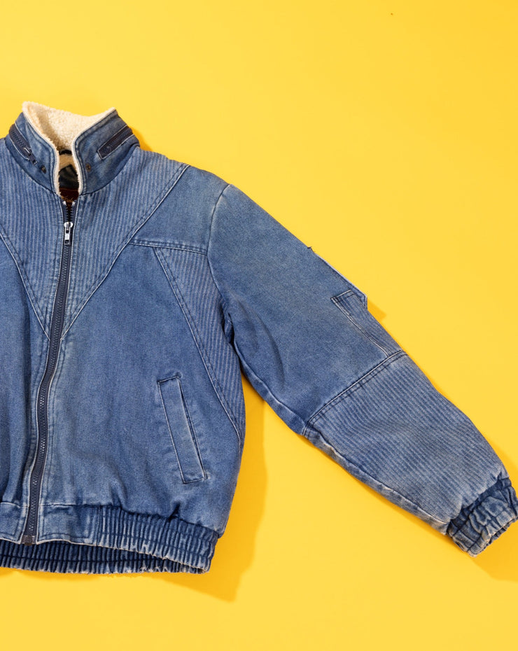 Vintage 80s Sergio Valente Denim Fleece Jacket