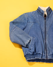 Vintage 80s Sergio Valente Denim Fleece Jacket