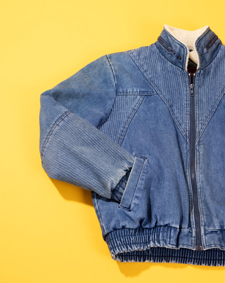 Vintage 80s Sergio Valente Denim Fleece Jacket