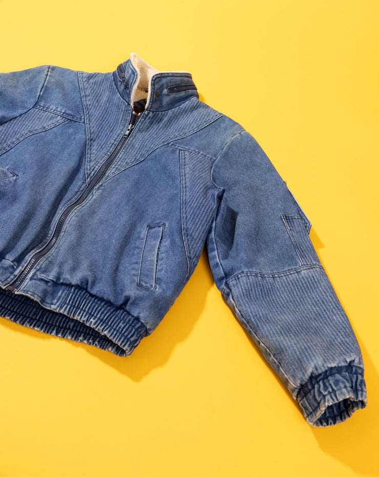 Vintage 80s Sergio Valente Denim Fleece Jacket