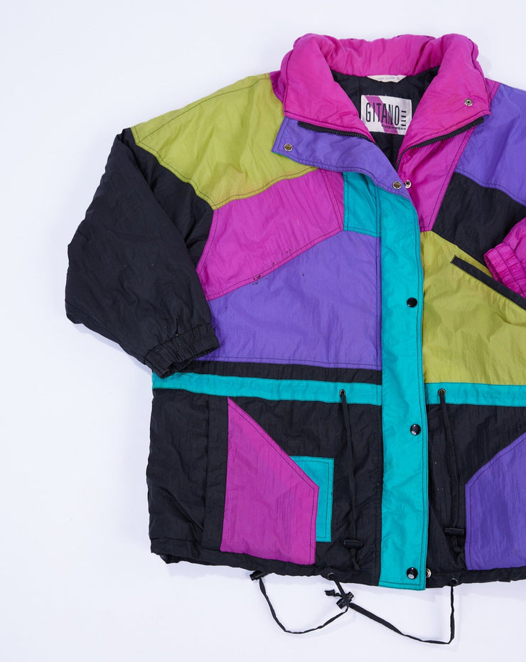 Vintage 80s Gitano Colorblock Puffer Jacket