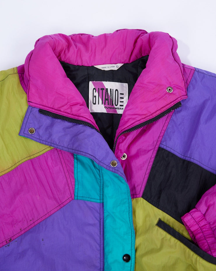 Vintage 80s Gitano Colorblock Puffer Jacket