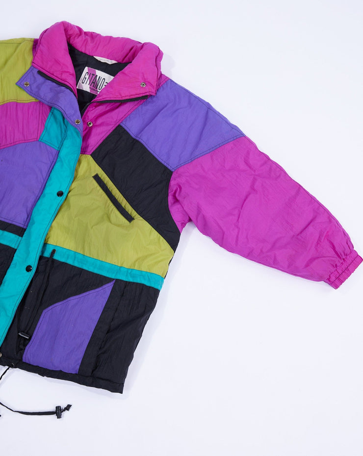 Vintage 80s Gitano Colorblock Puffer Jacket