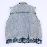Vintage 80s Northwest Territory Acid Wash Denim Puffer Vest