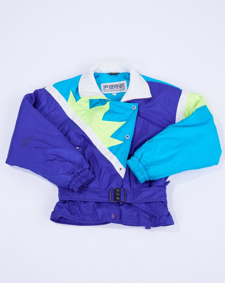Vintage 80s Fera Skiwear Neon Retro Puffer Jacket