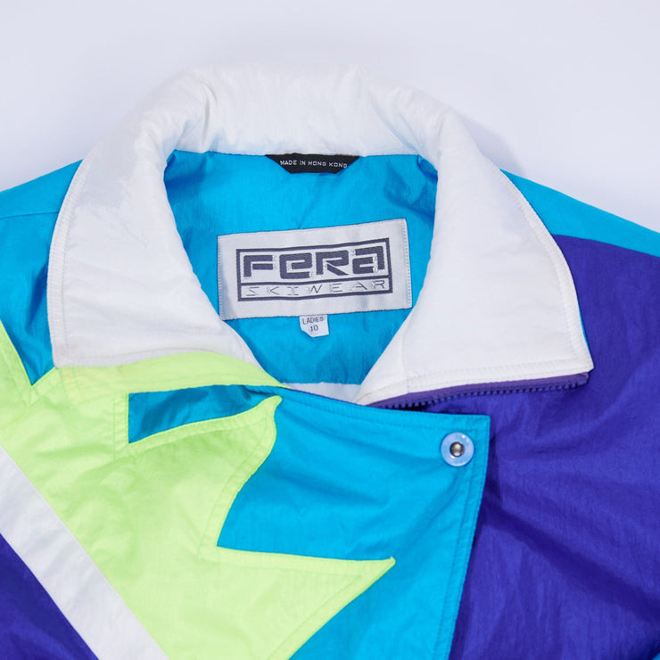 Vintage 80s Fera Skiwear Neon Retro Puffer Jacket