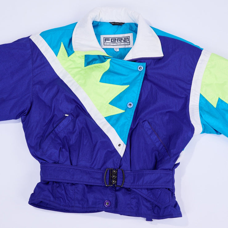 Vintage 80s Fera Skiwear Neon Retro Puffer Jacket
