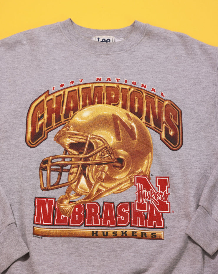 Vintage 1997 Lee Sport Nebraska Huskers National Champions Crewneck Sweater