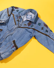 Vintage 80s Be in the Current Seen Long Denim Jacket