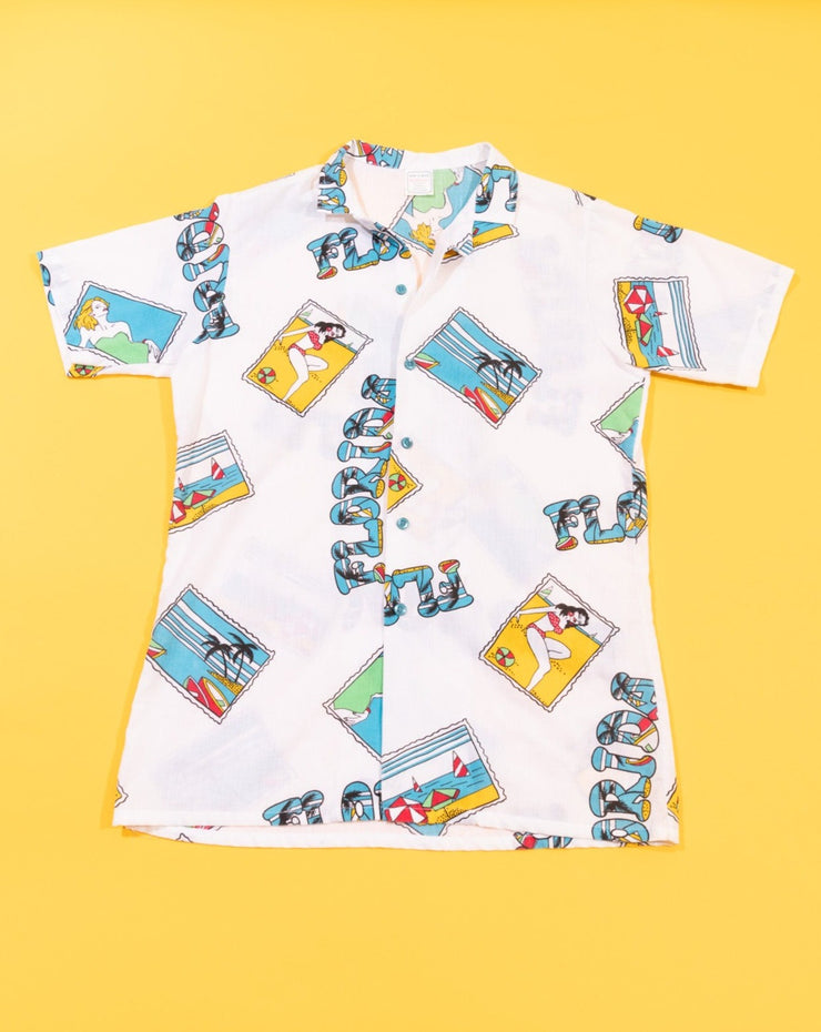 Vintage 80s Florida Retro Button Up