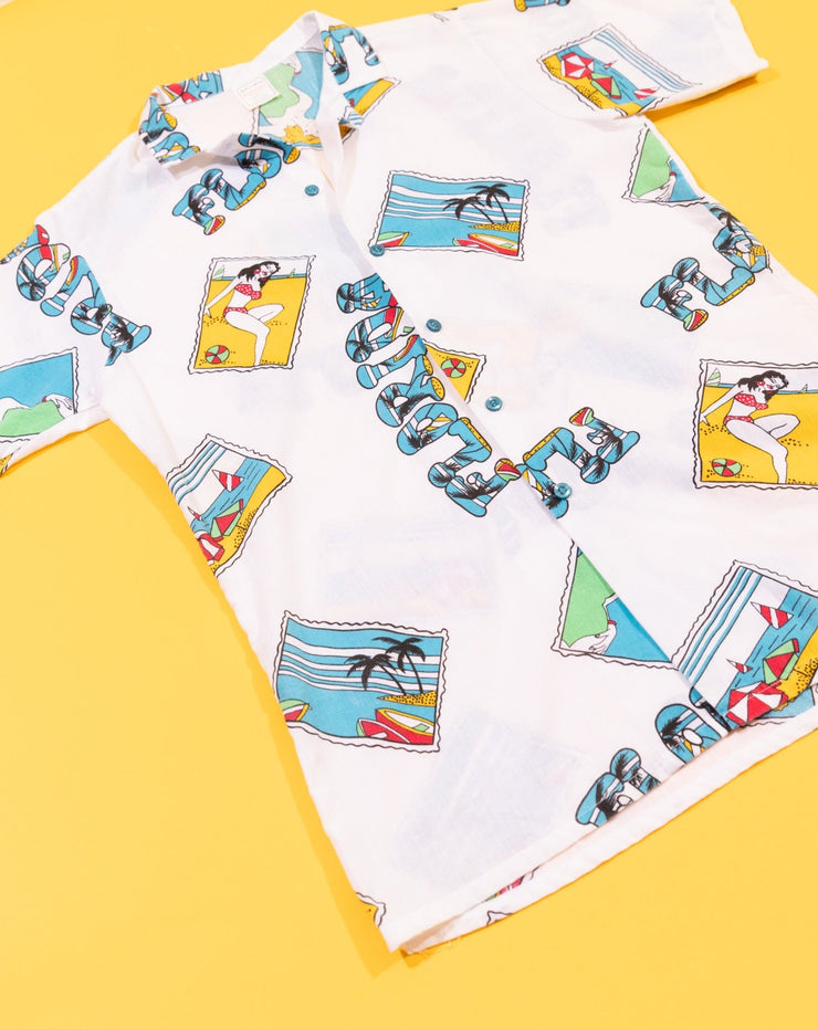 Vintage 80s Florida Retro Button Up