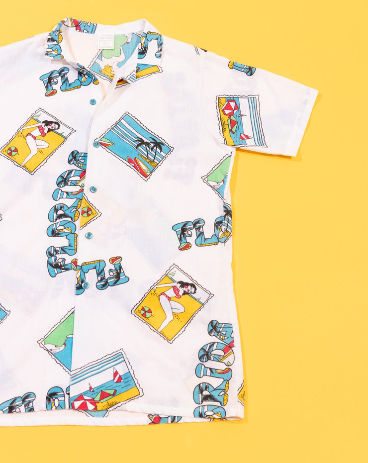 Vintage 80s Florida Retro Button Up