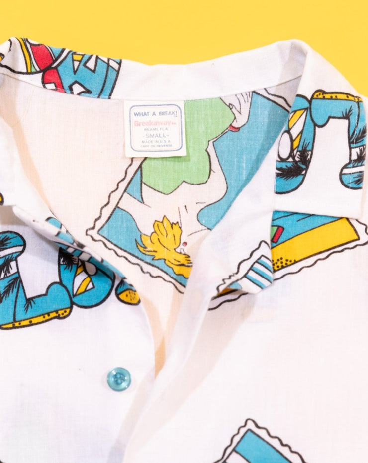Vintage 80s Florida Retro Button Up