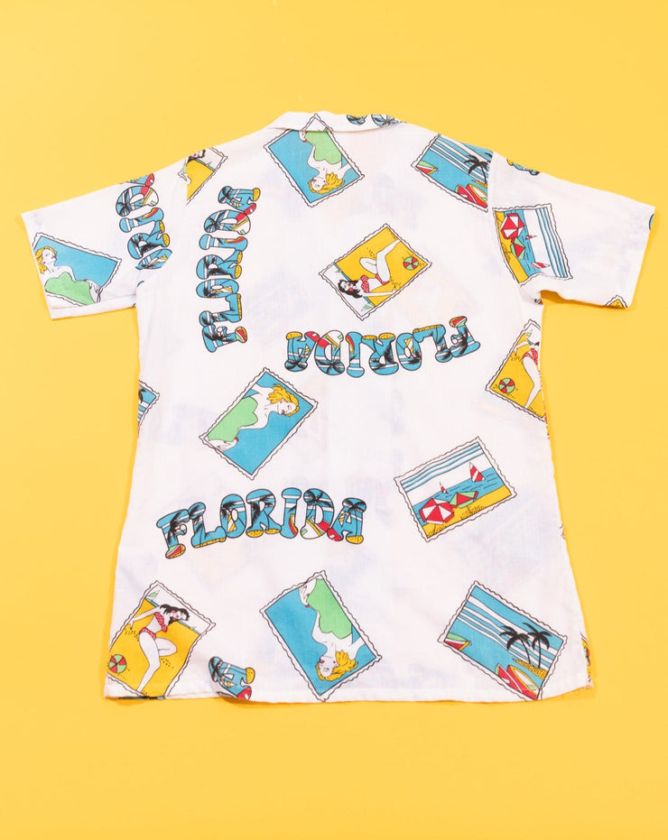 Vintage 80s Florida Retro Button Up