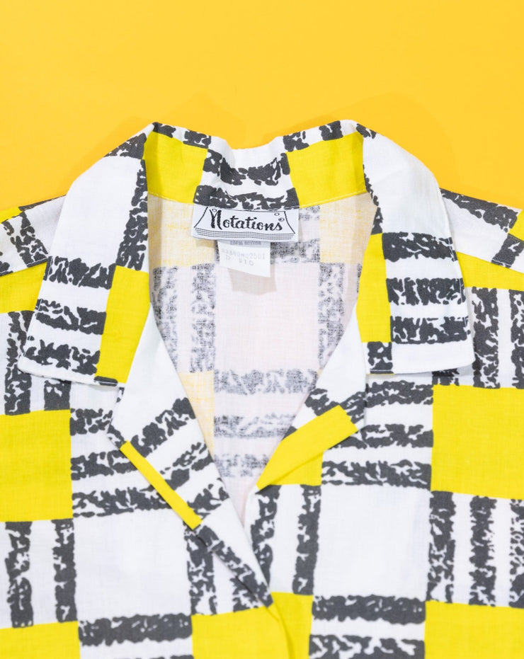 Vintage 80s Notations Button Up (yellow)