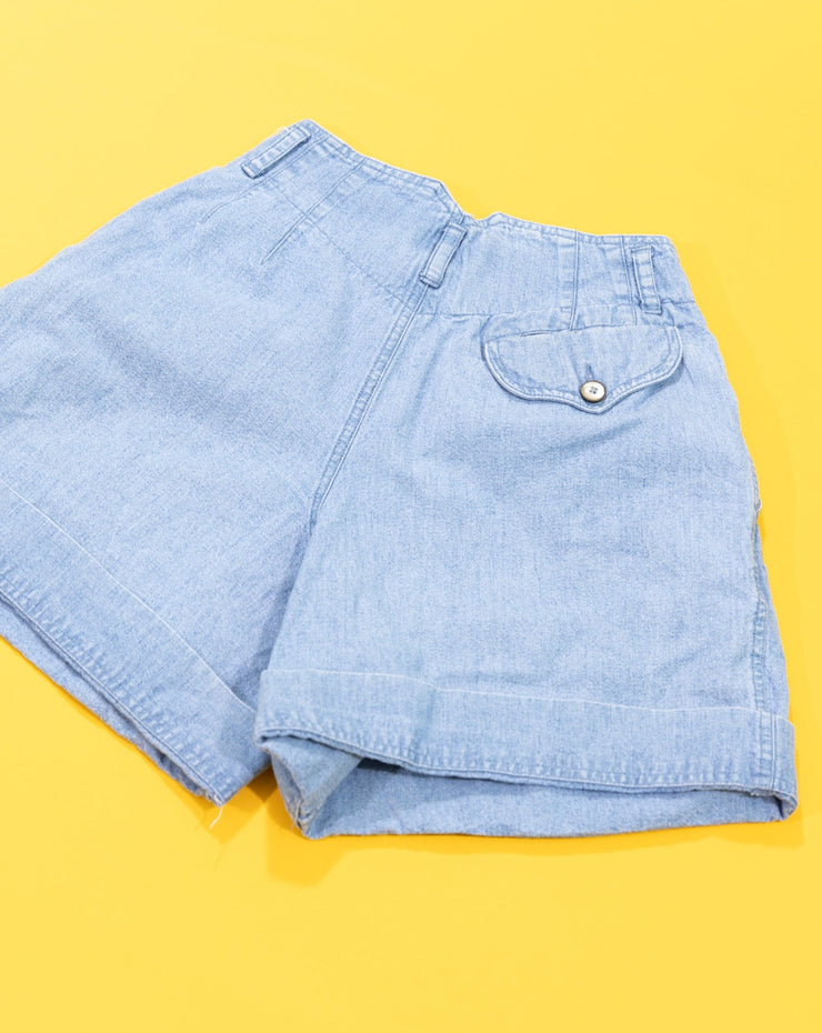 Vintage 90s Liz Wear Pleated Denim Shorts