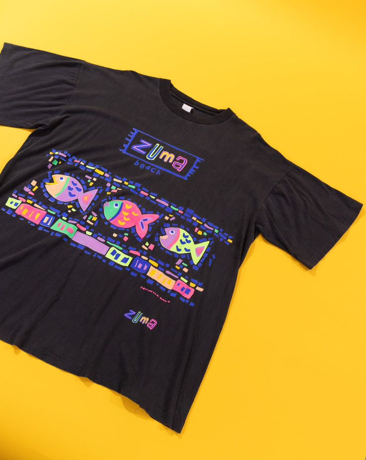 Vintage 80s Zuma Beach Turtle Bay Neon T-shirt