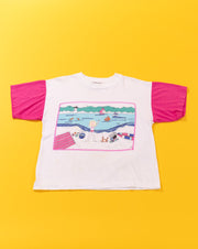 Vintage 80s Cherry Stix Beach Day Crop Top