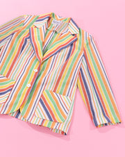 Vintage 80s Rhodes California Rainbow Striped Blazer