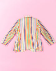 Vintage 80s Rhodes California Rainbow Striped Blazer